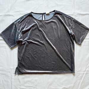 Matilda Jane’s Good Hart Parthenon Velour Cropped Shirt Gray Womens Medium